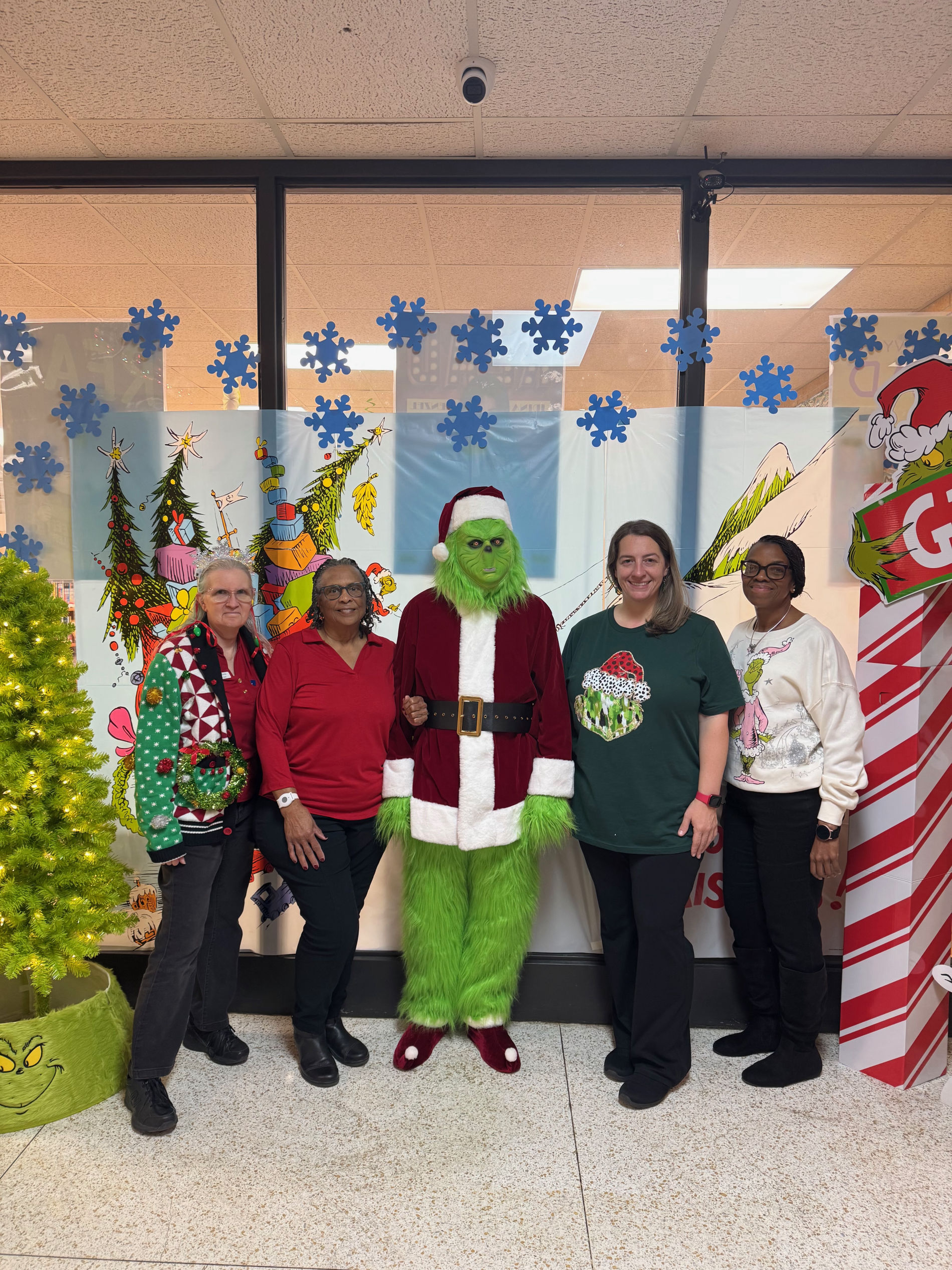 Kids enjoying a Grinchmas party at the library
